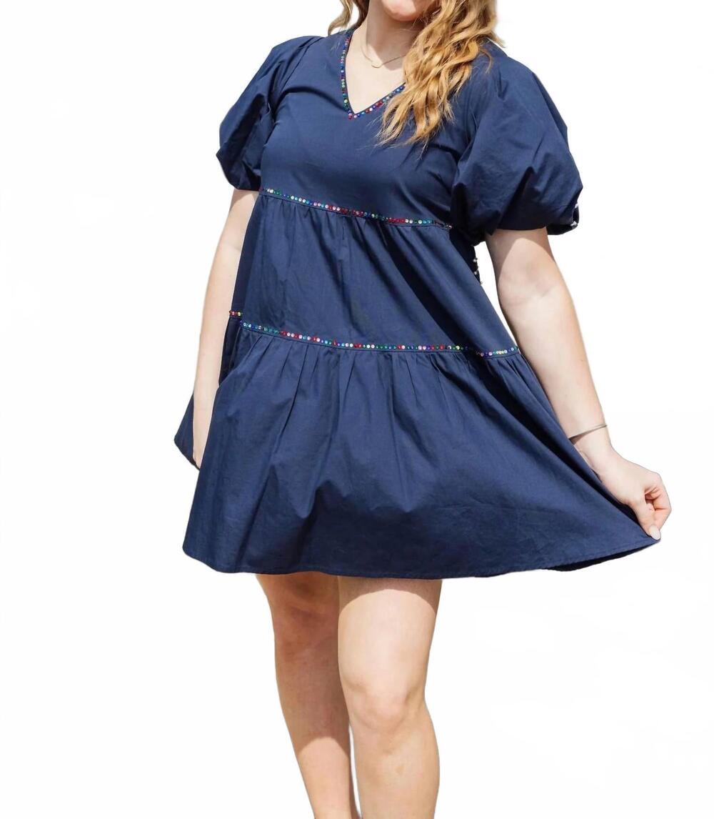 NEW QUEEN OF SPARKLES firework dress in navy